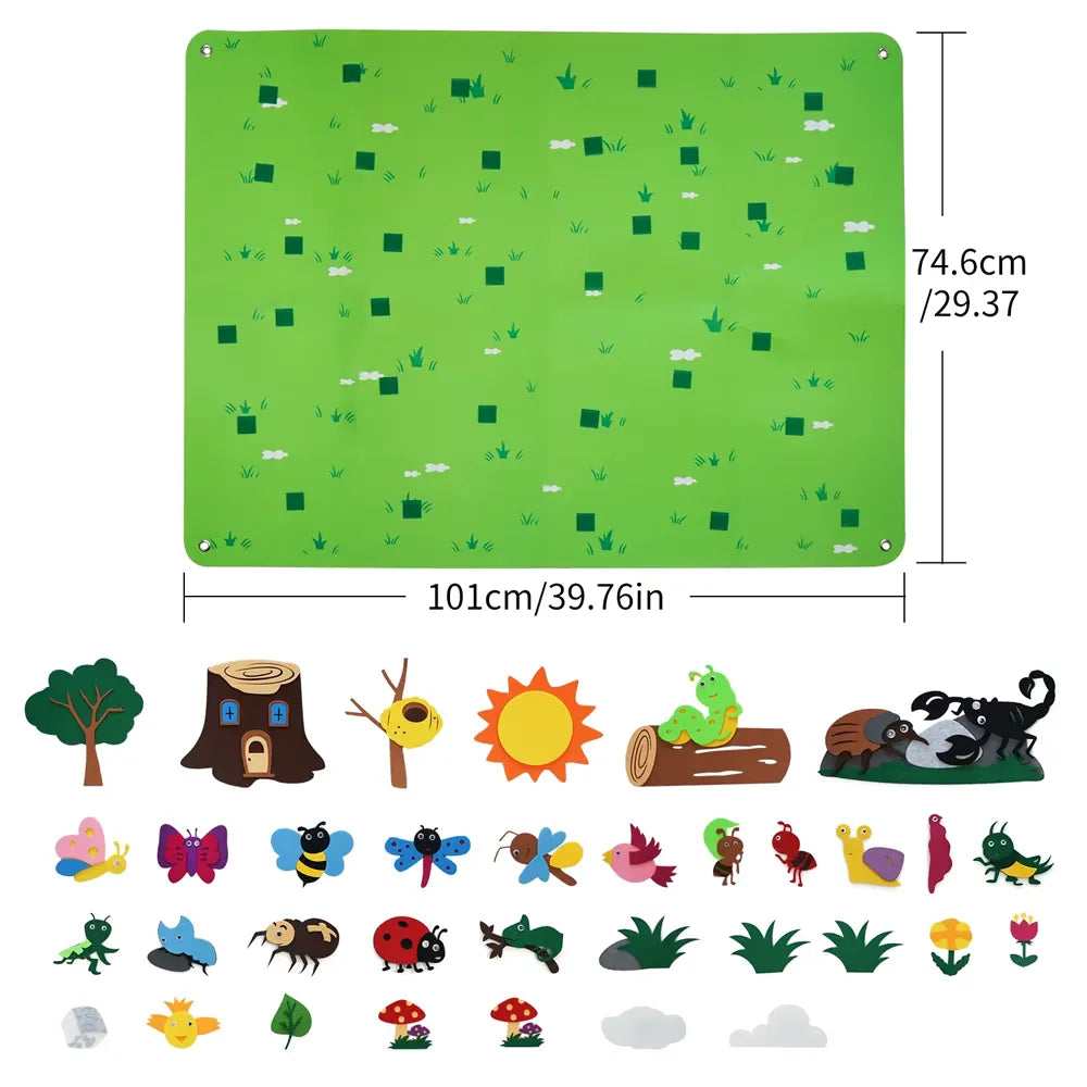 Tapete mural educativo de fieltro - Tema naturaleza