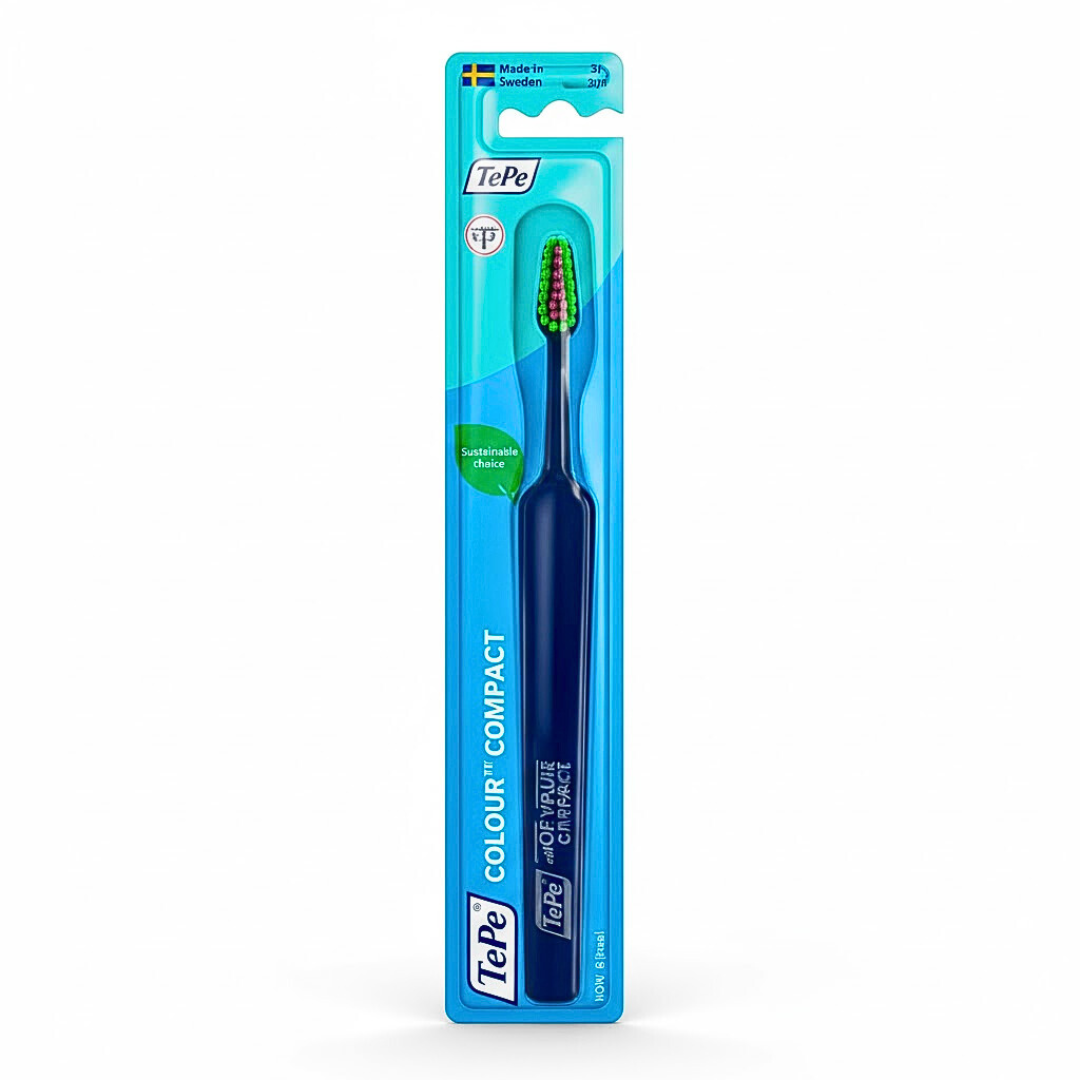 Brosse à dents TePe Colour Compact Extra Soft bleu foncé – vue du produit