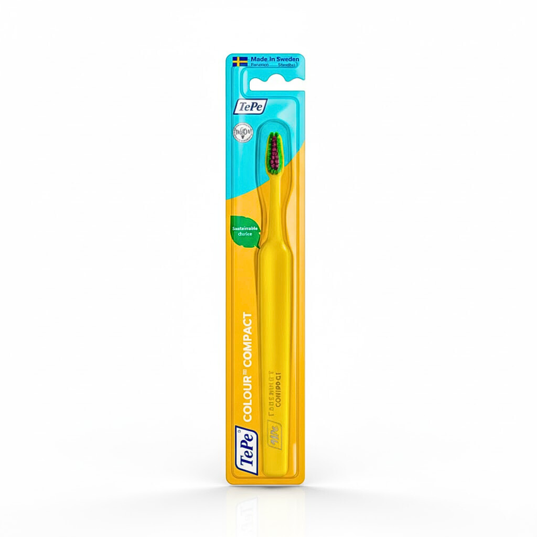 Brosse à dents TePe Colour Compact Extra Soft jaune – vue du produit