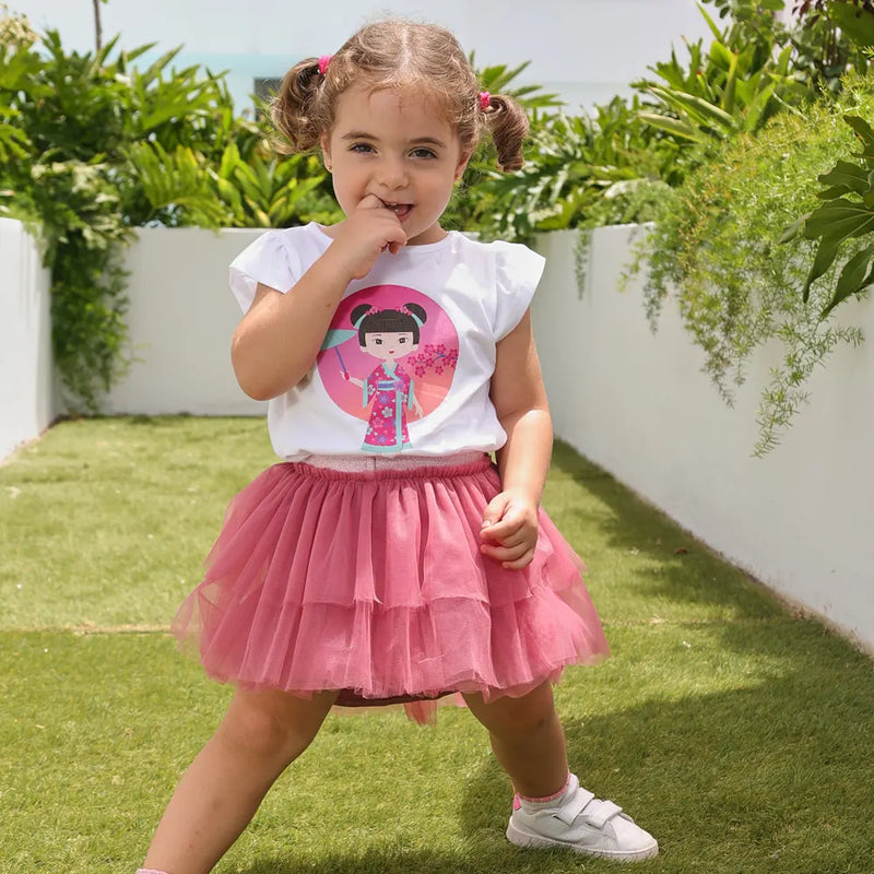 مايشا طقم هيكاري تي شيرت وتنورة - قطعتين