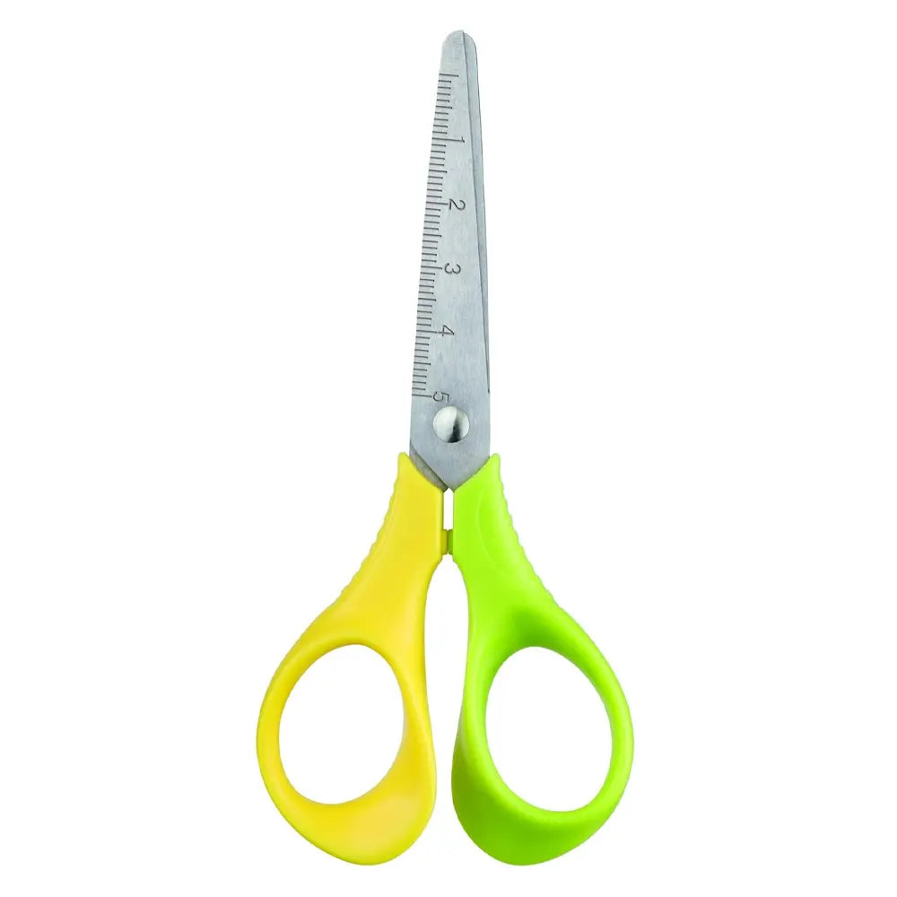 M.School Ciseaux Rond 13 cm - Vert & Jaune