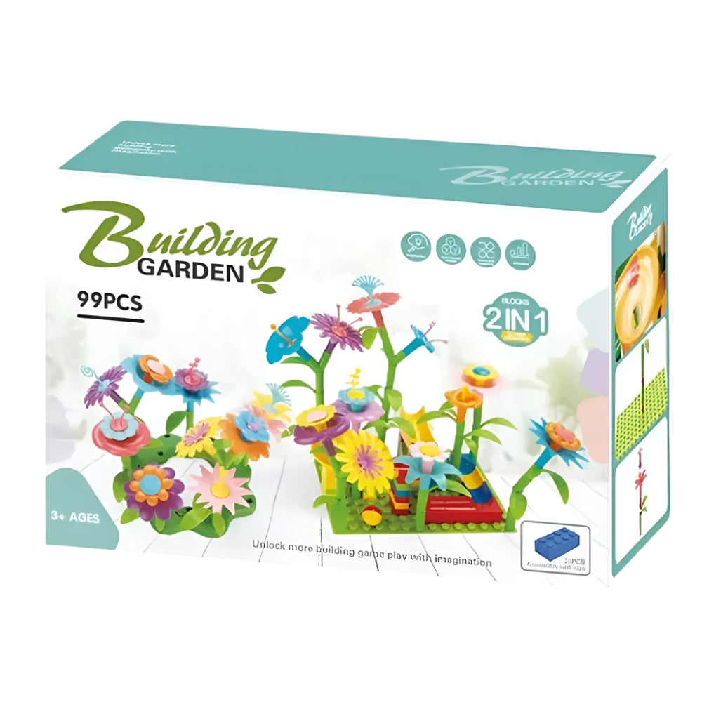 Juego de construcción de jardín Bloques educativos de flores
