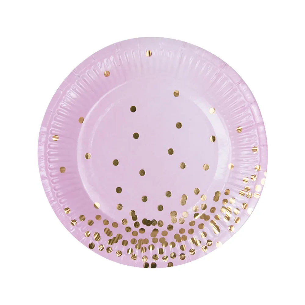 Pink Polka Dot Paper Plates 18 cm – 8 Pieces