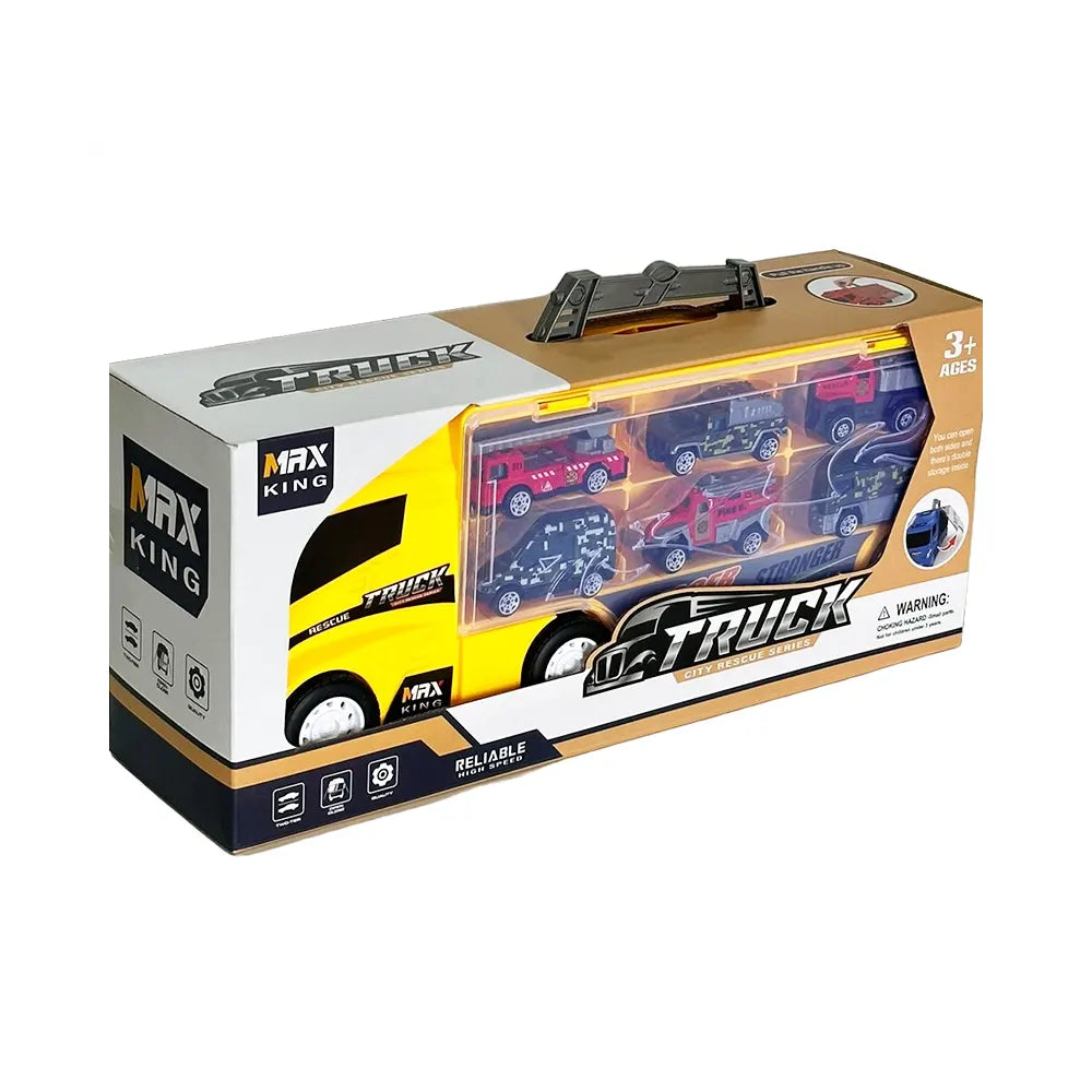 Camión Rígido Amarillo Con Coches 3A+