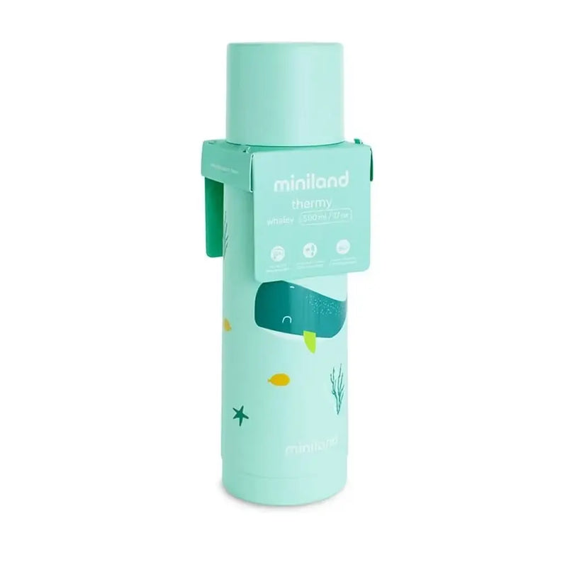 Thermos Bébé Miniland 280 Ml – Acier Inoxydable Double Paroi, Maintient Chaud/Froid +24h, Ouverture Facile, Sans BPA (Whaley)