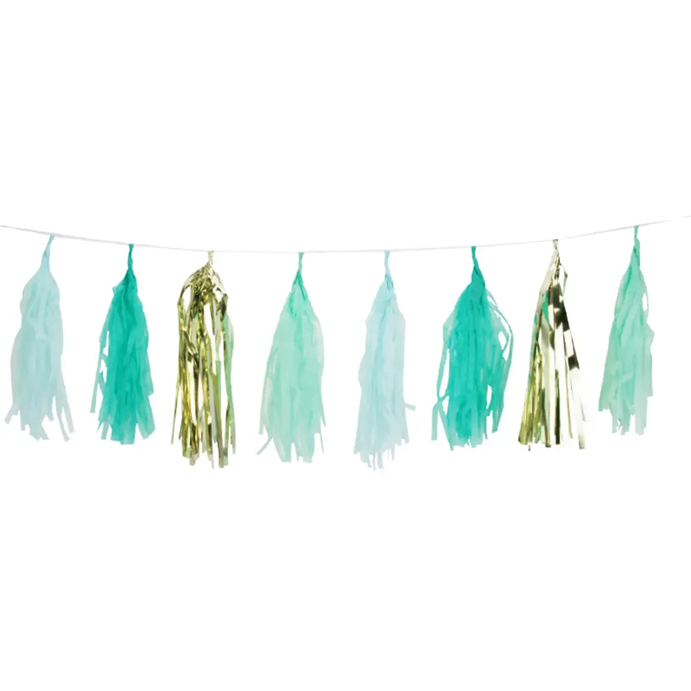Guirlande Pompons Bleu – 200 cm