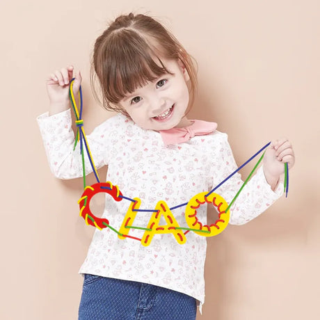 Quercetti Juego de Enlazado Montessori ABC 123 - 3A+