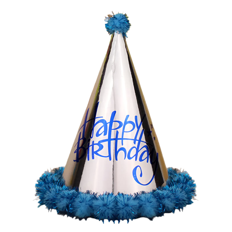 Gorro Cumpleaños Pompón Brillante – Azul