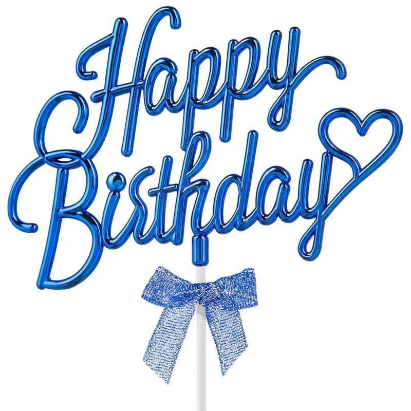 Cake Topper Happy Birthday - Bleu