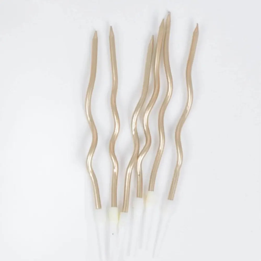 Pack de 6 Bougies Bouclées – Dorées
