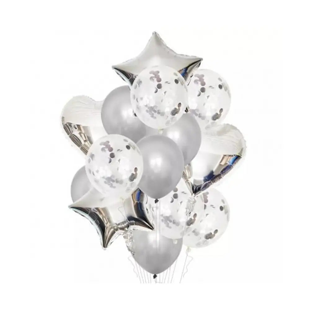Pack 9 Ballons Pour Fête - Argenté