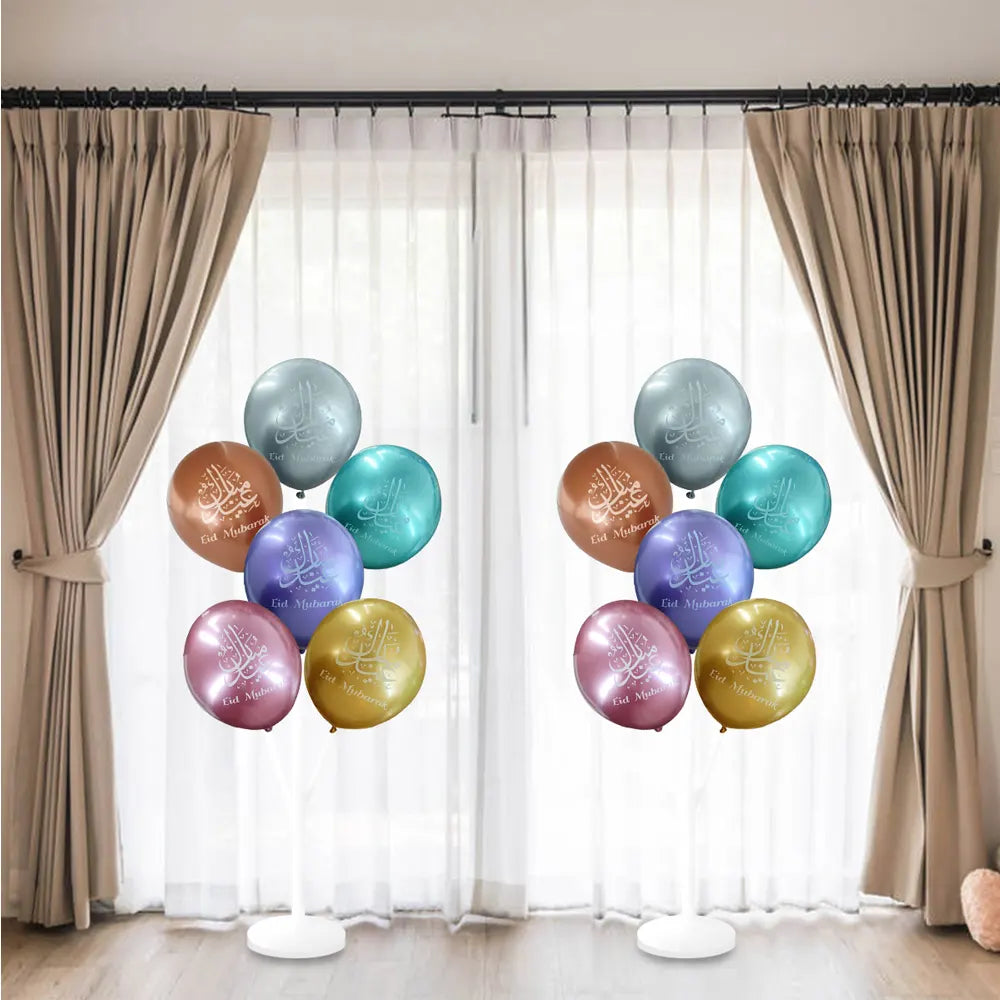 Set of 12 Chrome Printed Eid Balloons – 30 cm