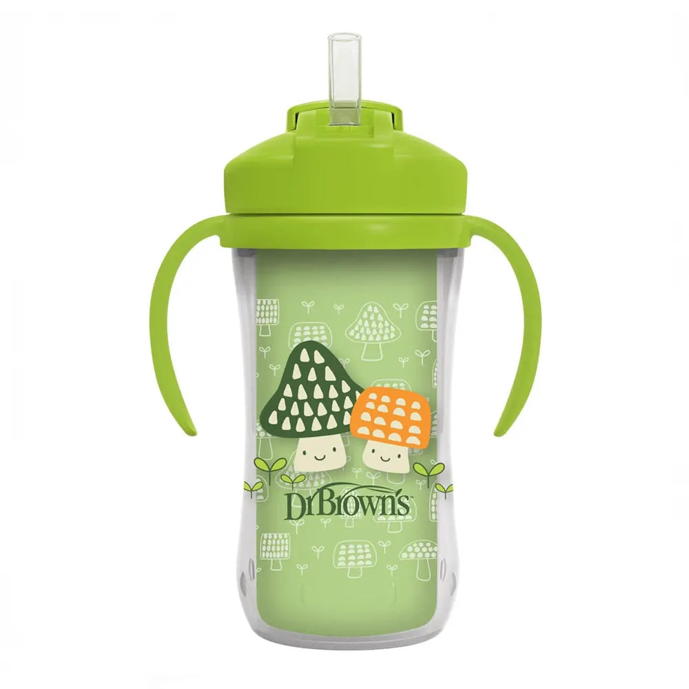 Dr. Brown's Insulated Straw Cup 300ml with Handles 12M+ - Green