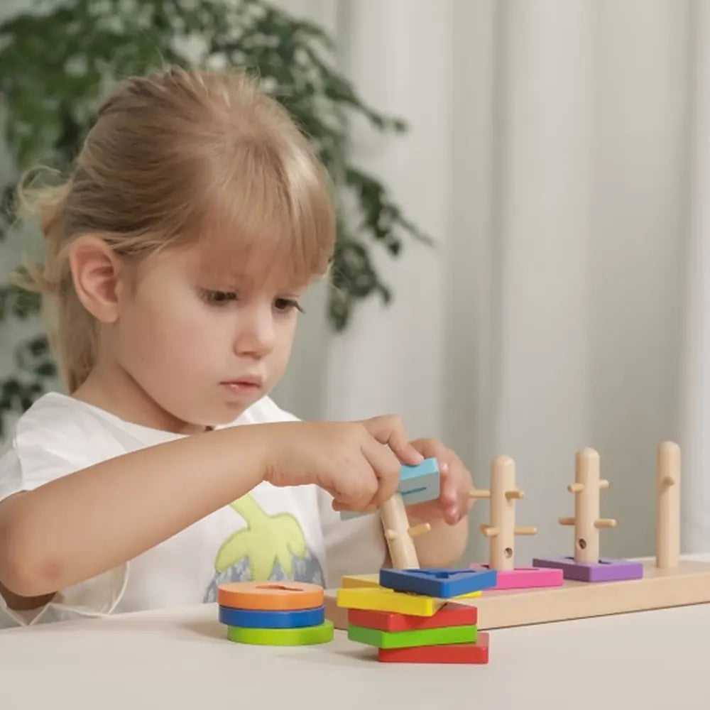 Viga Toys Rompecabezas de Laberinto de Madera Formas Geométricas – 18M+