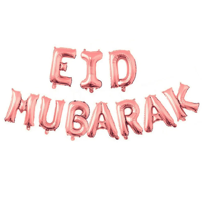 Bannière Eid Mubarak en Aluminium 10 pièces – Rose Gold