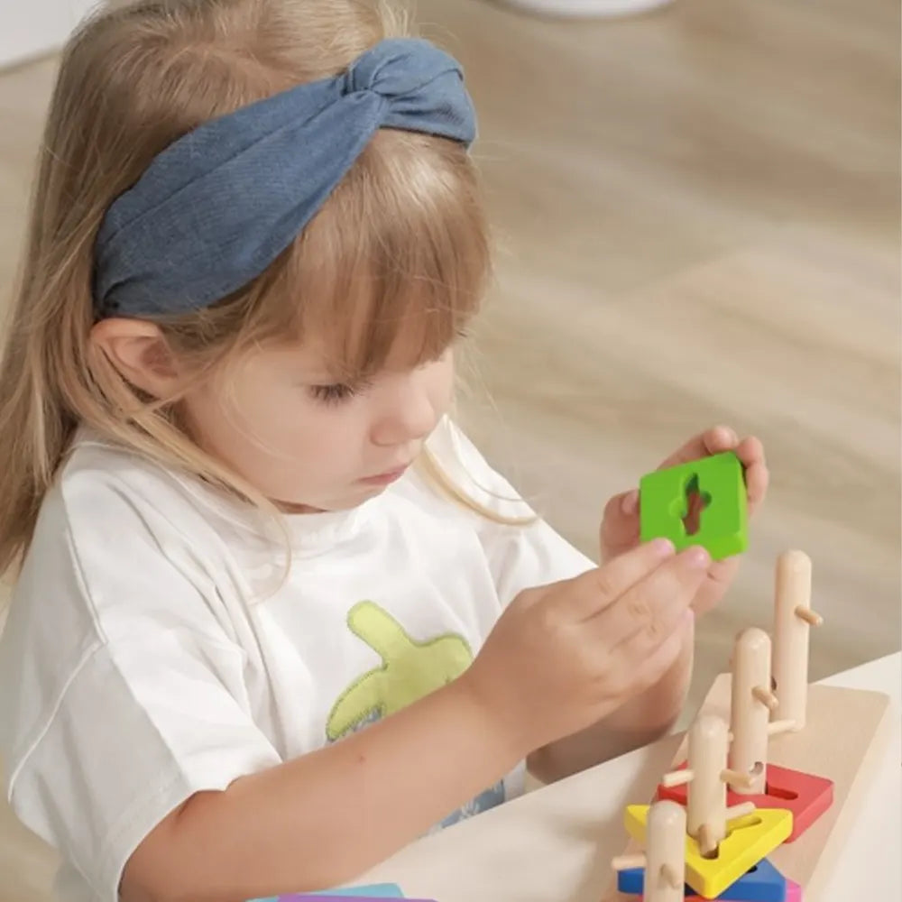 Viga Toys Rompecabezas de Laberinto de Madera Formas Geométricas – 18M+