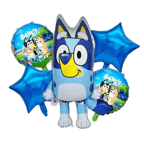 Ballons en Aluminium 5 Pièces – Bluey