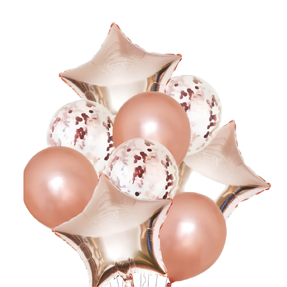 Pack 9 Party Balloons - Bronze