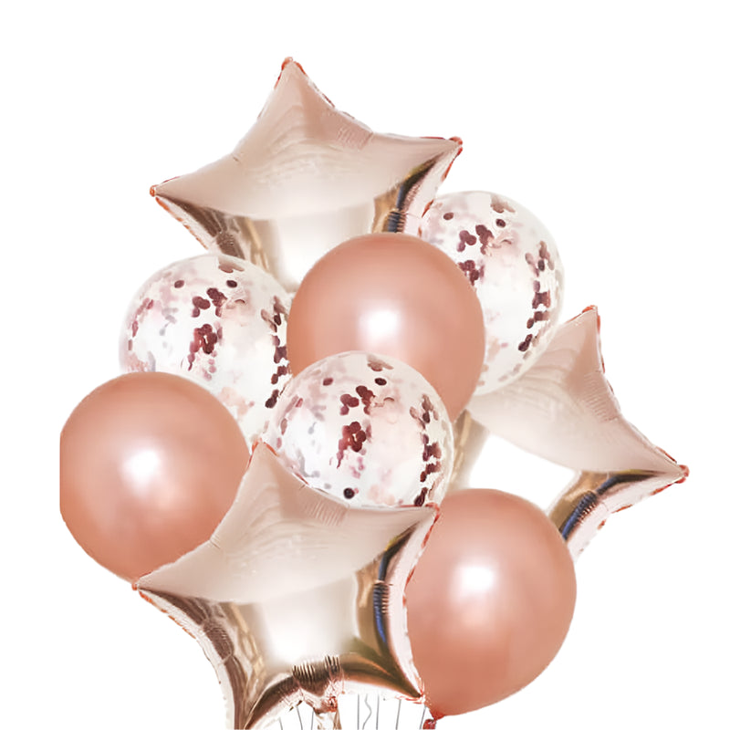 Pack 9 Globos de Fiesta - Bronce