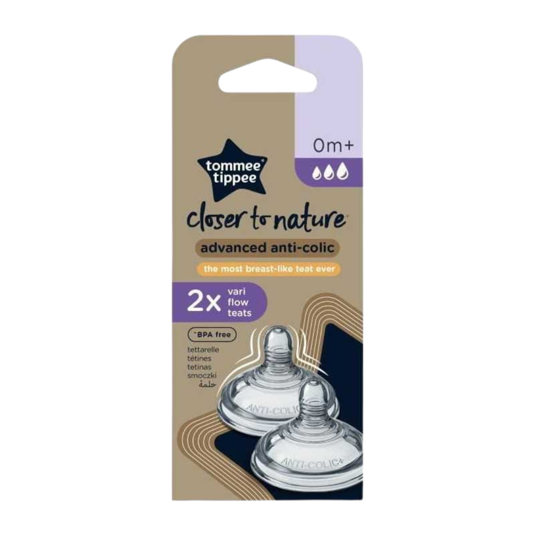 Tommee Tippee lot de 2 tétines débit rapide anti-colique avancé – emballage
