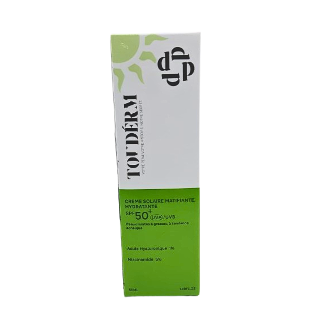 Touderm Crème Solaire Matifiante Hydratante SPF50+ peaux mixtes à grasses 50 ml