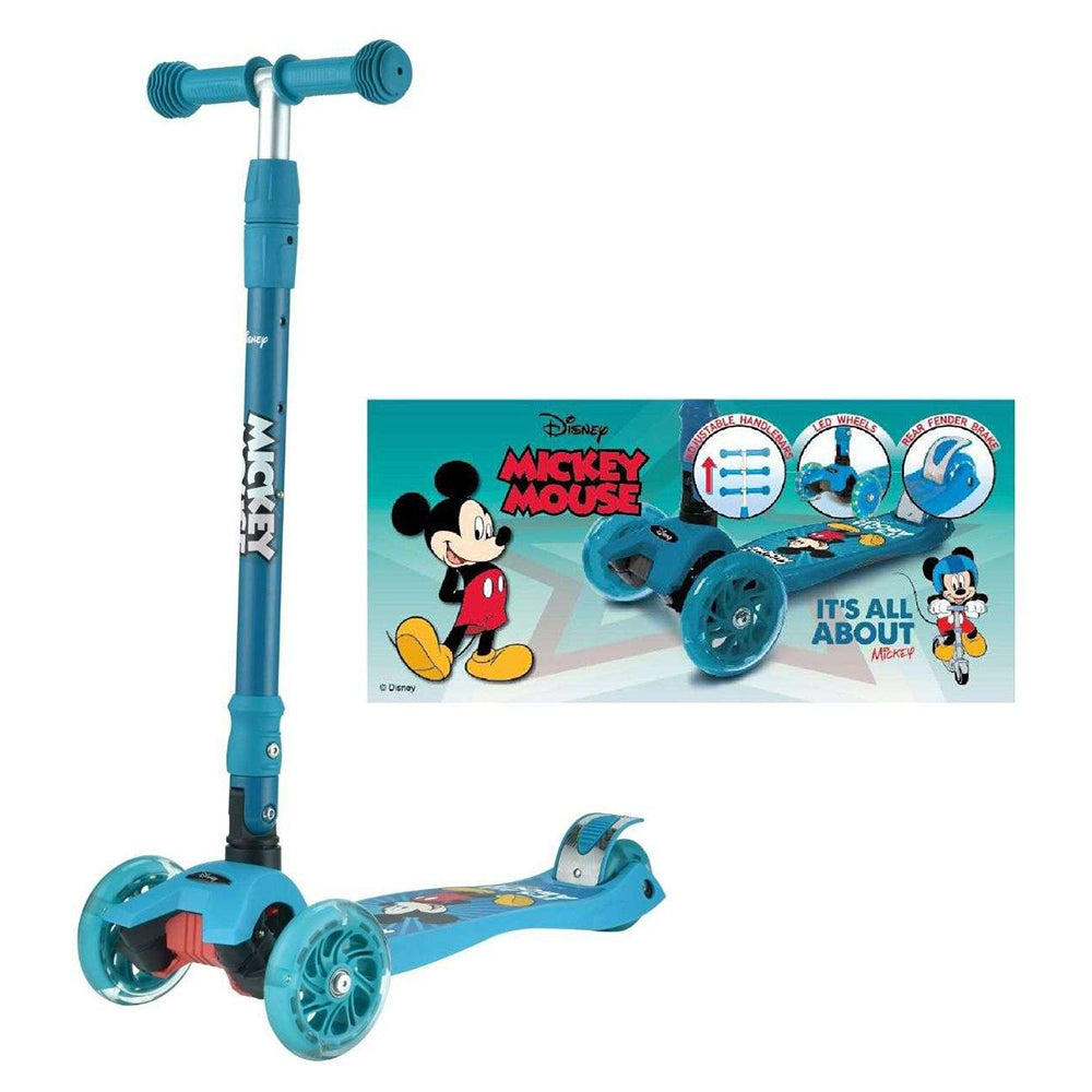 Trottinette Scooter Pliable avec Roues Lumineuses à LED- Mickey Mouse
