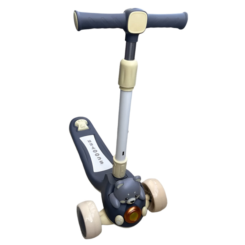 Trottinette Enfant à 3 Roues avec Ourson Gris - 3A+
