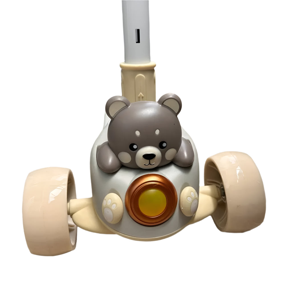 Trottinette Enfant à 3 Roues avec Ourson Gris Clair - 3A+