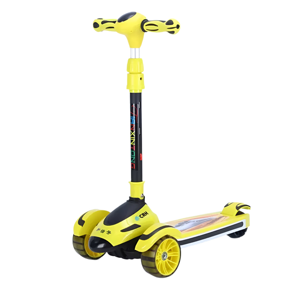 Trottinette Enfant Thème  Avion  - Jaune