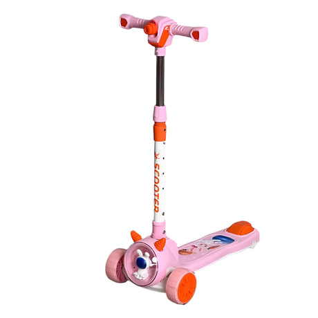 Trottinette à Planche Réglable avec Projecteur LED –  Rose