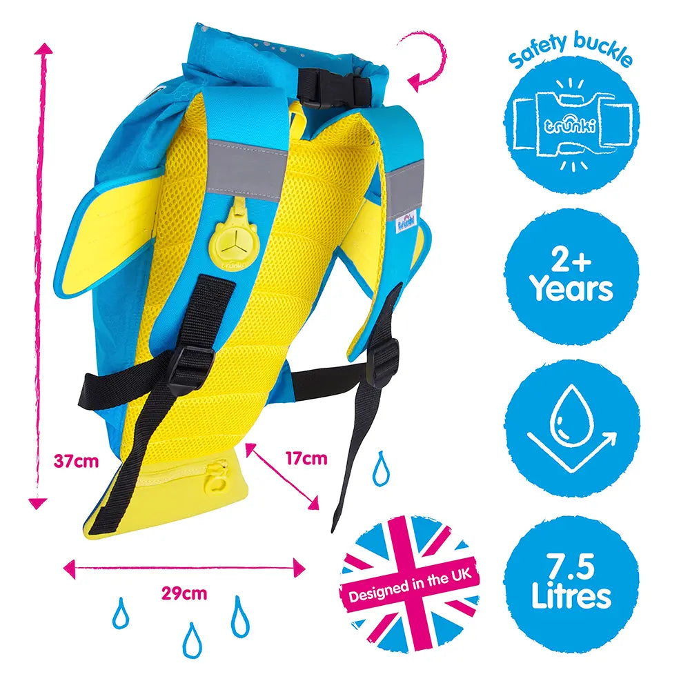 Trunki Paddlepak Sac de Natation Imperméable - Poisson Tropical Bleu