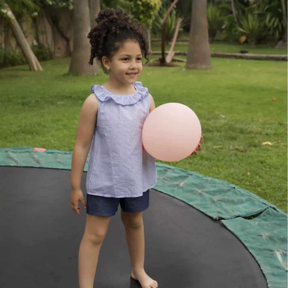 تونيك آمبر بدون أكمام مخطط – أزرق وأبيض