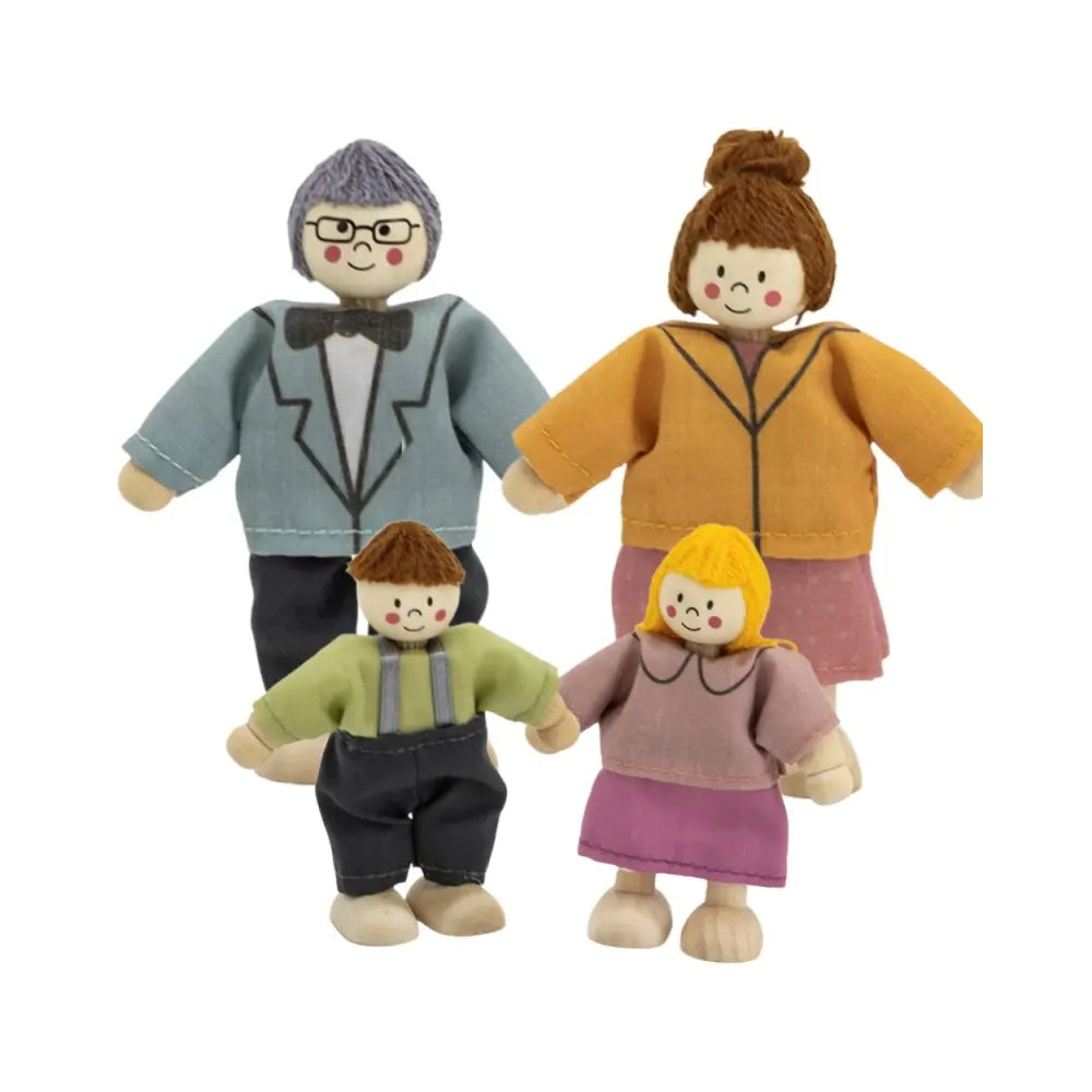Viga Toys 4 Personnages Famille de Poupées en Bois – 3A+