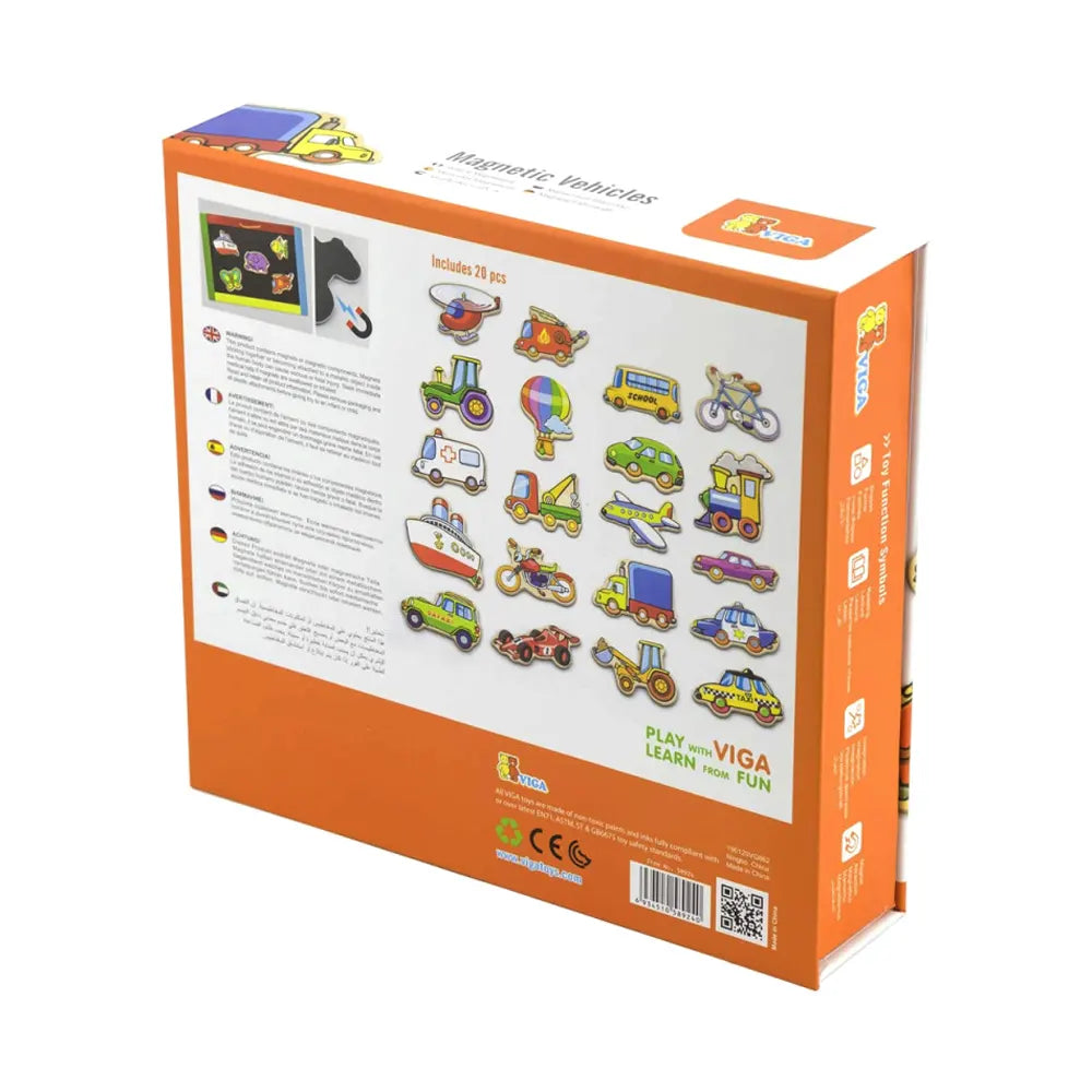 Viga Toys Vehicle Magnets 20 Pieces – 18M+