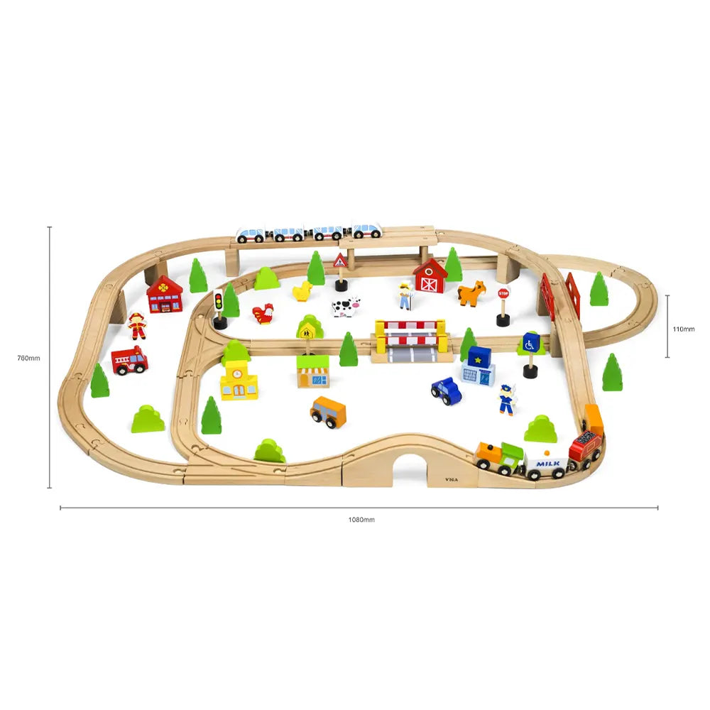 فيغا تويز مجموعة سكة قطار 90 قطعة – +3 سنوات