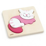 Viga Toys Wooden Block Puzzle - Cat