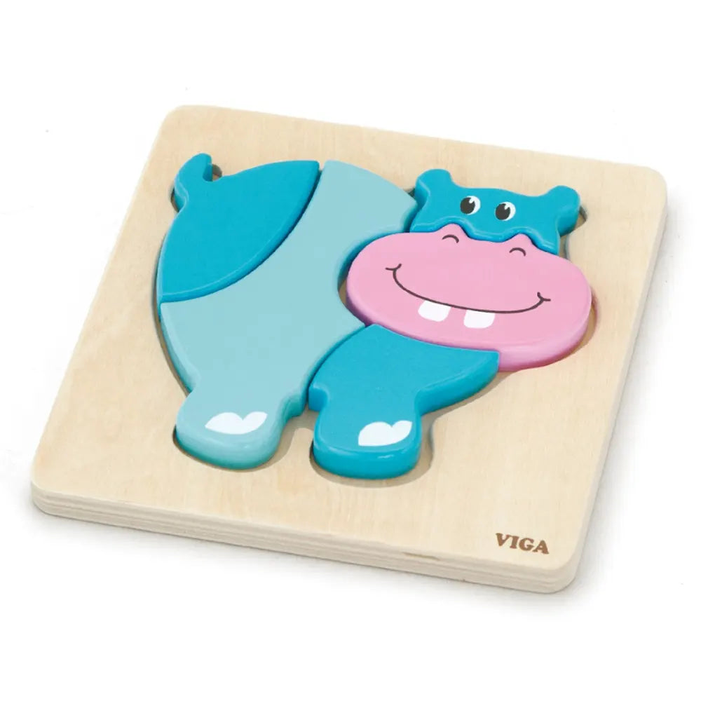 Viga Toys Rompecabezas de Bloques Hipopótamo - 18 meses+