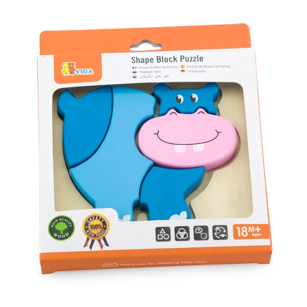 Viga Toys Rompecabezas de Bloques Hipopótamo - 18 meses+