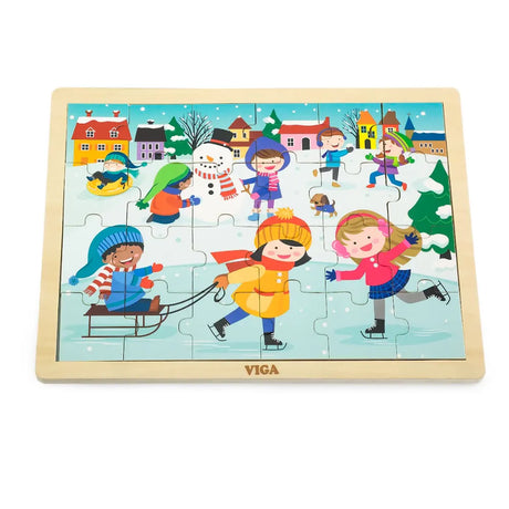 Viga Toys Puzzle des Saisons 24 Pièces - Hiver