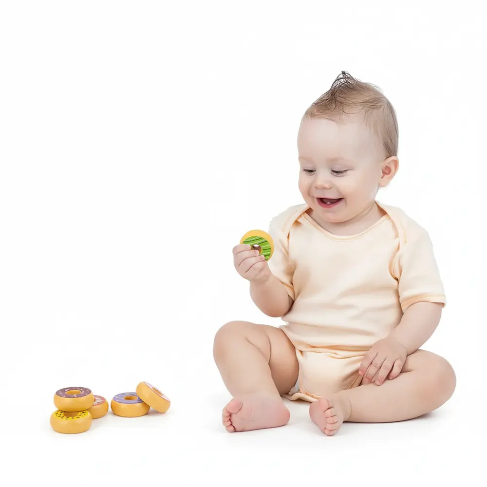 Viga Toys Ensemble 6 Donuts en Bois - 18M+