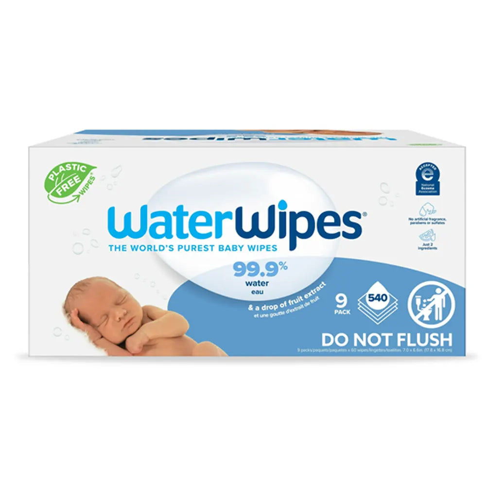 WaterWipes Baby Wipes Pack 9 x 60 Wipes