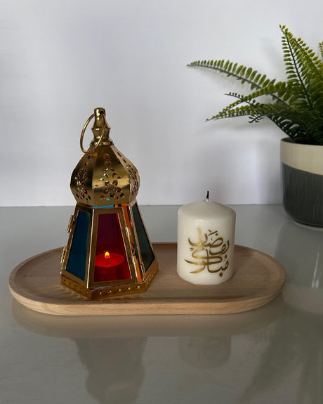Handcrafted Candle Lantern - Medium Size- Gold