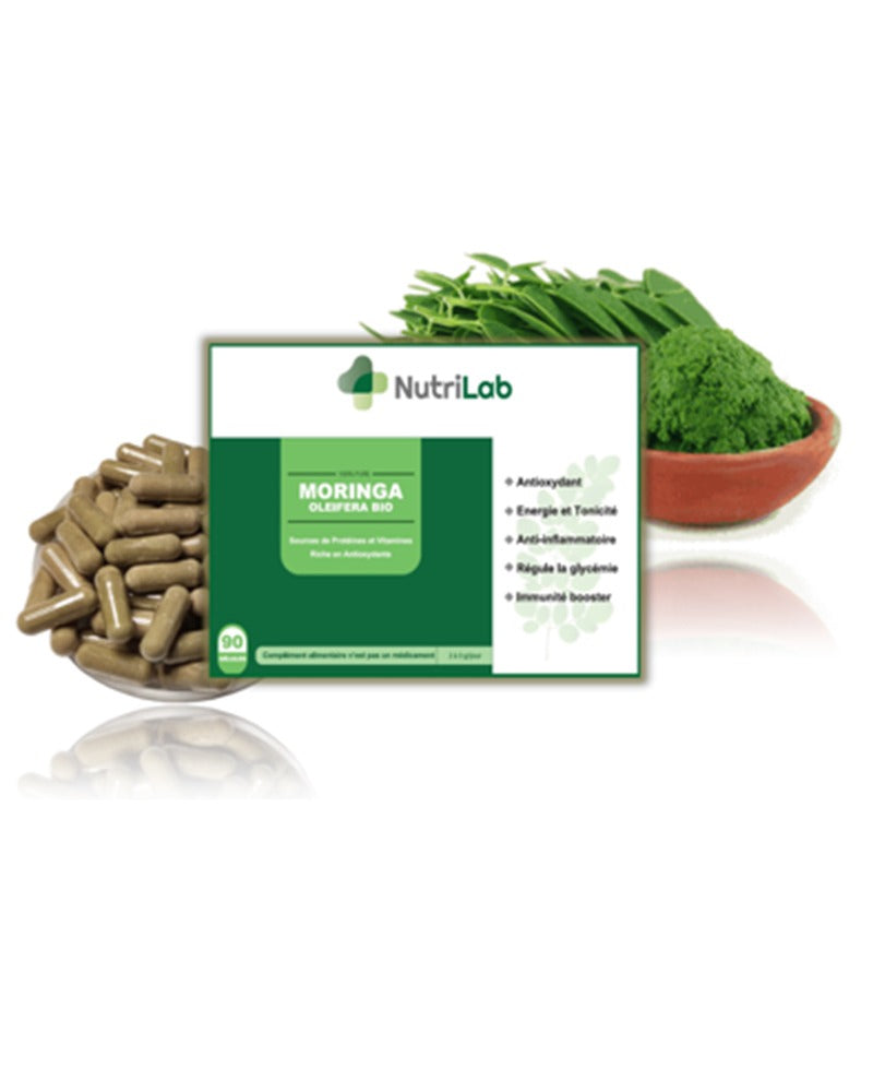 Nutrilab Moringa - 90 Gélules | Wlidaty Maroc - 1er site E-Commerce de vêtements, jouets enfants, puériculture, cadeaux et cartes cadeaux - Ramadan 2025, Offres Spéciales, Ventes Flash et Tendances Mode