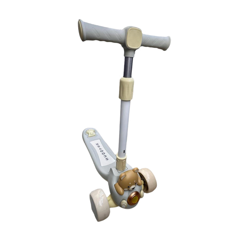 Trottinette Enfant à 3 Roues avec Ourson Beige- 3A+