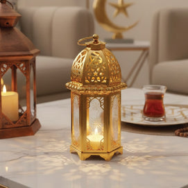 Lanterne de bougie Vintage - Dorée