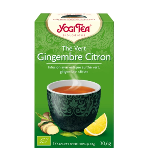 TÉ VERDE YOGI TEA JENGIBRE LIMÓN 17 X 2G