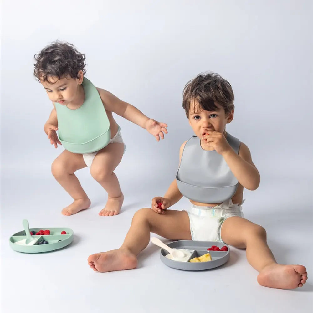 YUMMY Bavoir en Silicone avec Poche 4M+ - Vanille