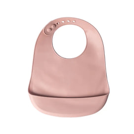 YUMMY Bavoir en Silicone avec Poche Rose Poudre - 9M+