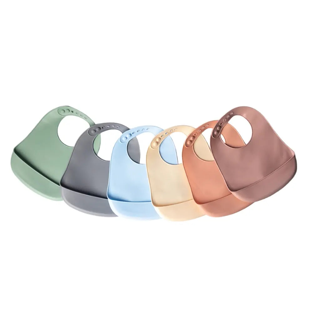 YUMMY Bavoir en Silicone avec Poche Rose Poudre - 9M+