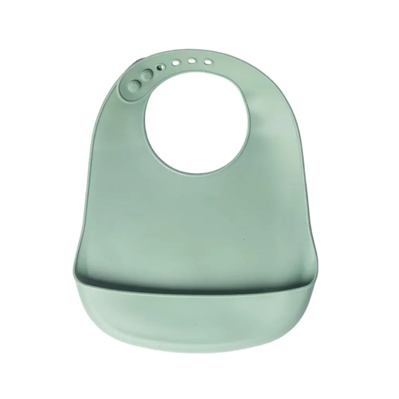 YUMMY Silicone Bib with Pocket 9M+ - Pastel Green